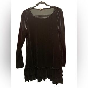 Velvet Long-Sleeve Tunic or Mini Dress w/ ruffle hem